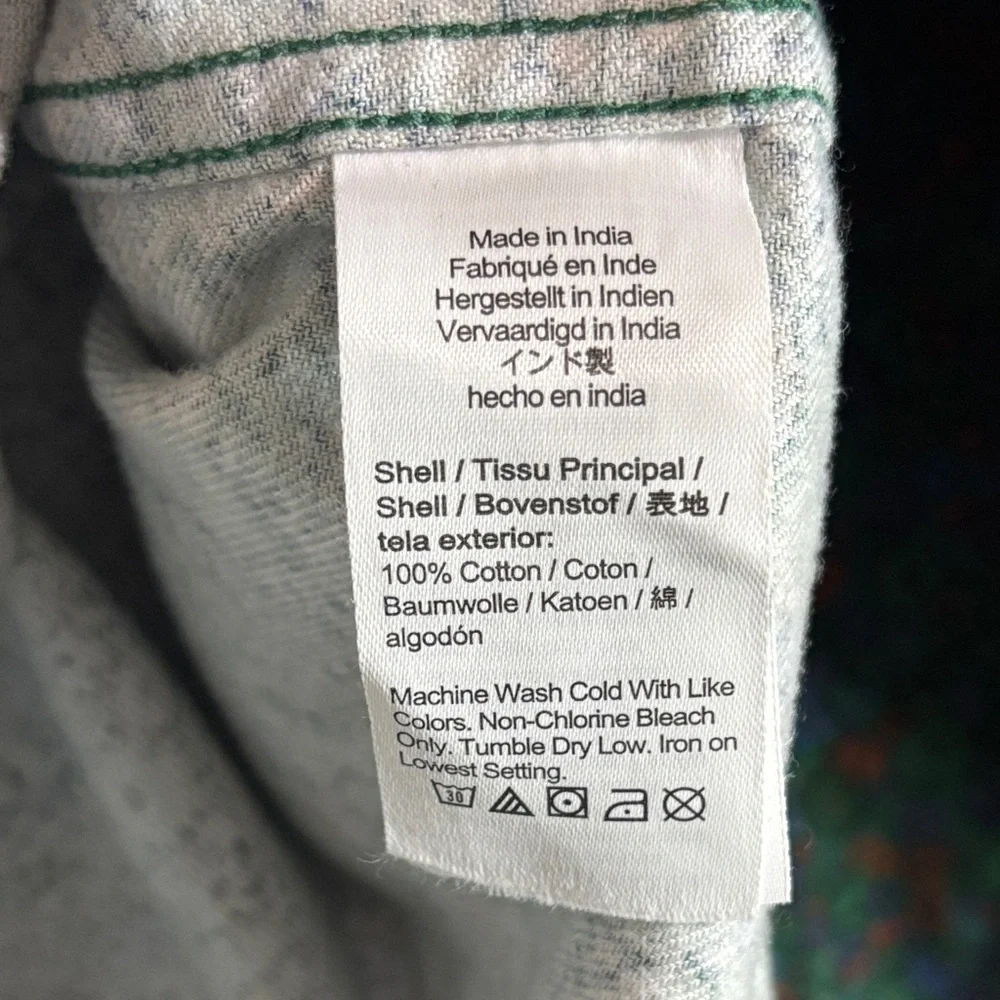 J.Crew Men’s Midweight Flannel Workshirt Green Floral XL Classic